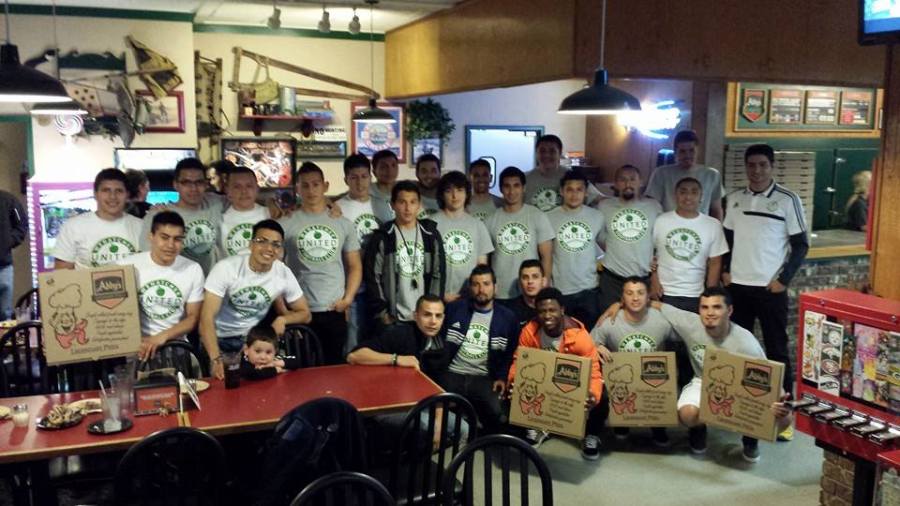 Wenatchee United team dinner at Abby's Pizza last week.
