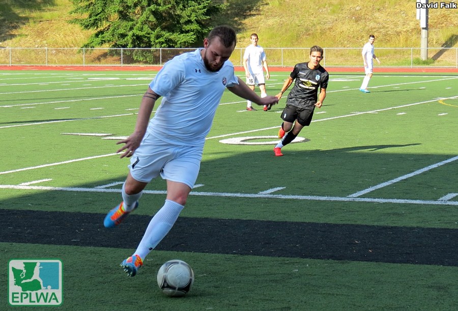 Kyle Schoales got one back for WestSound in the first half. (David Falk)