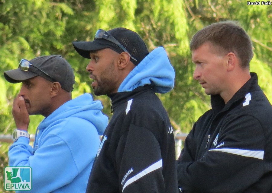 Vancouver's intense coaches on the sidelines. (David Falk)