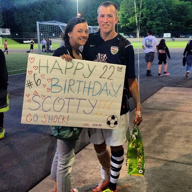 You write the script: On his birthday Scotty Hanson scored another match-winner for the Shock at Starfire Sports Stadium against Seattle. (Facebook photo)
