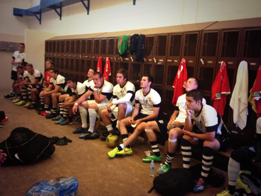 South Sound in the locker room before Sunday's big win over V2FC. (SSFC Facebook)